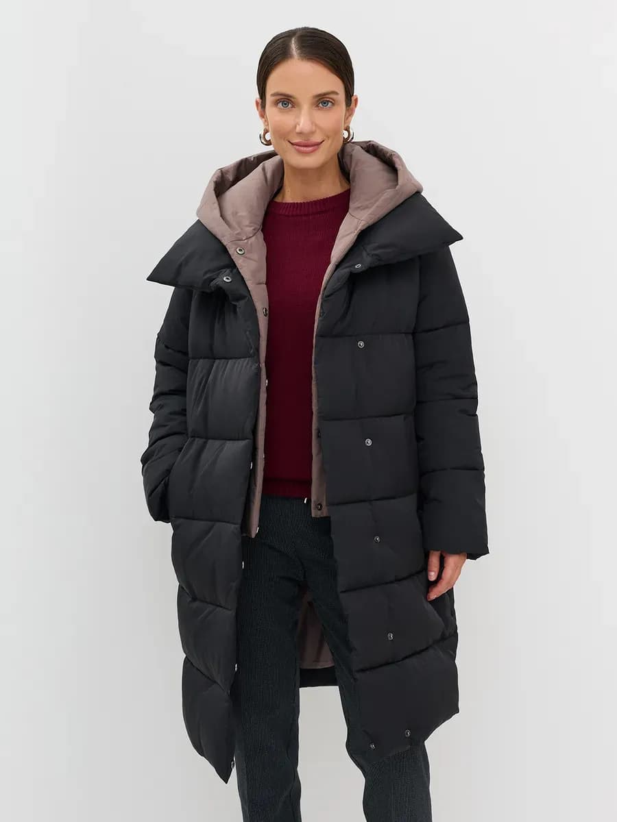 Пальто демисезонное стеганое длинное