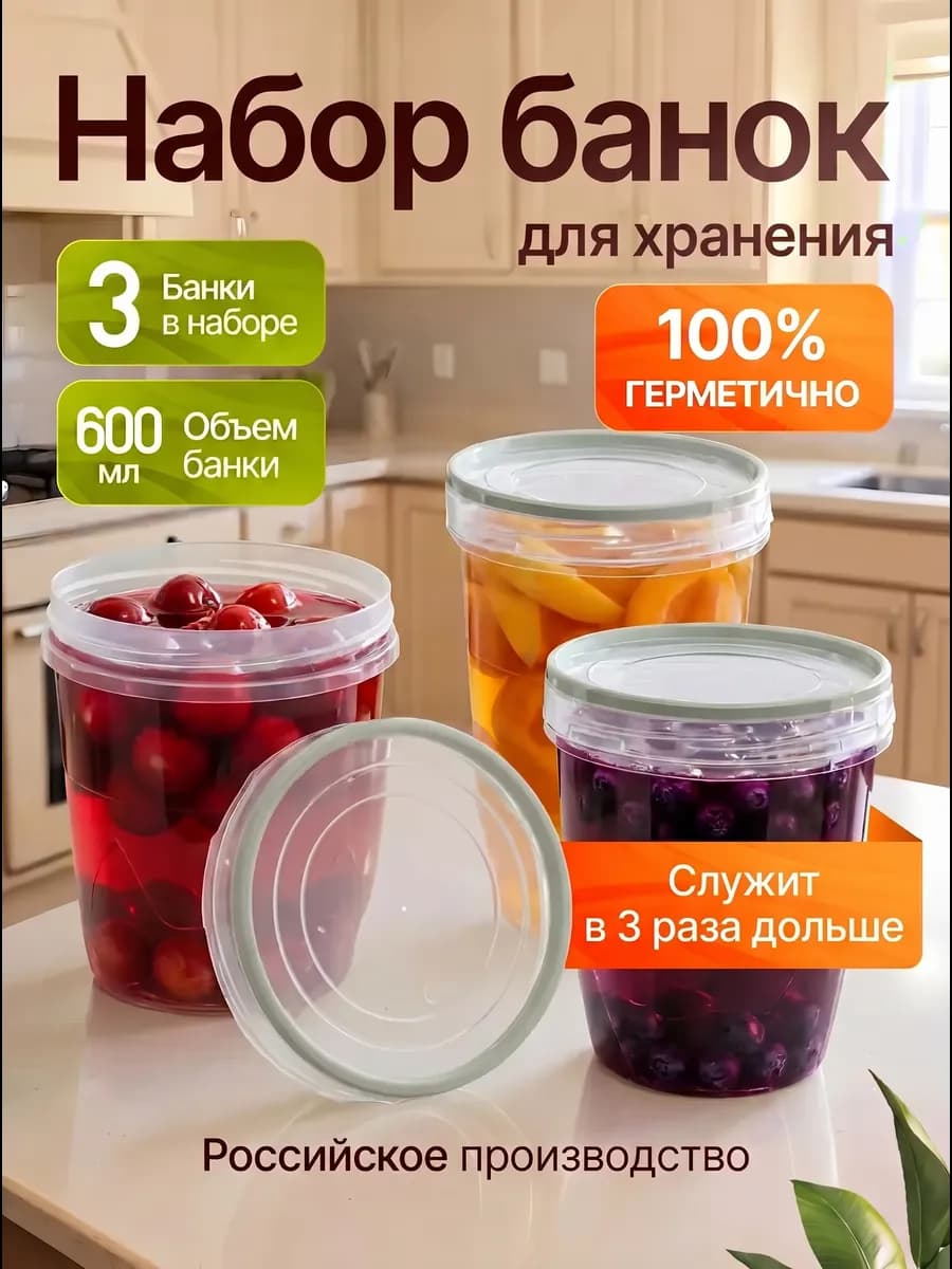 Контейнеры банки пластиковые для хранения