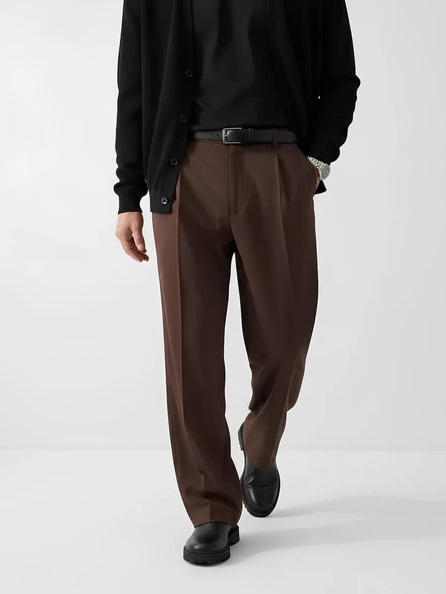 Брюки классические широкие на резинке