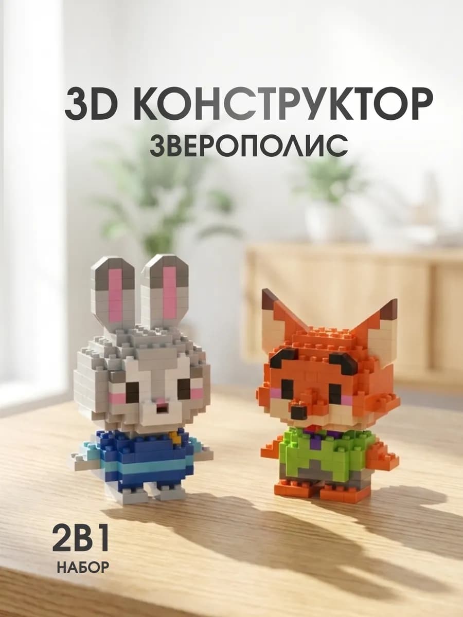 Развивающий 3D конструктор фигурки Джуди и Ник