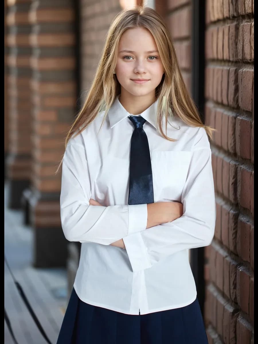 Блузка-рубашка школьная с галстуком для подростка