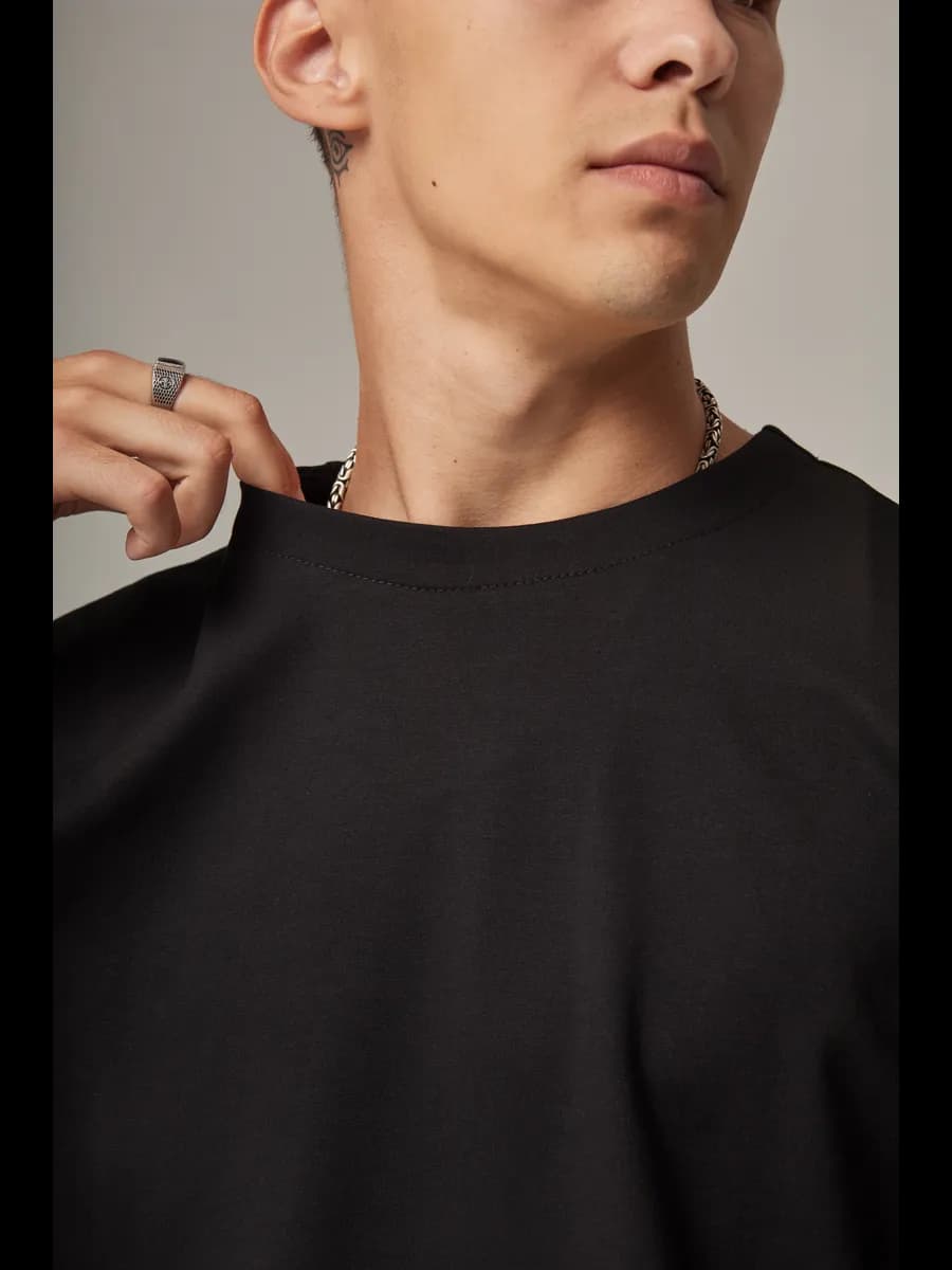 Футболка оверсайз однотонная плотная базовая хлопок