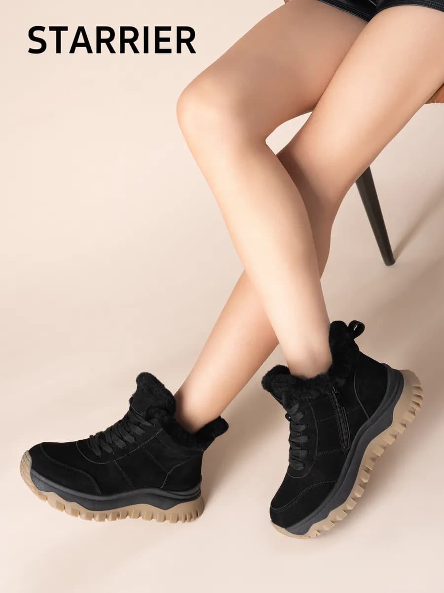 Кроссовки зимние натуральная замша с мехом - фото 1