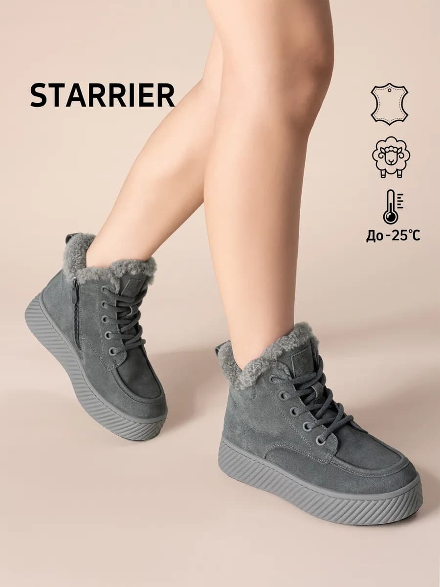 Ботинки зимние натуральная замша и мех