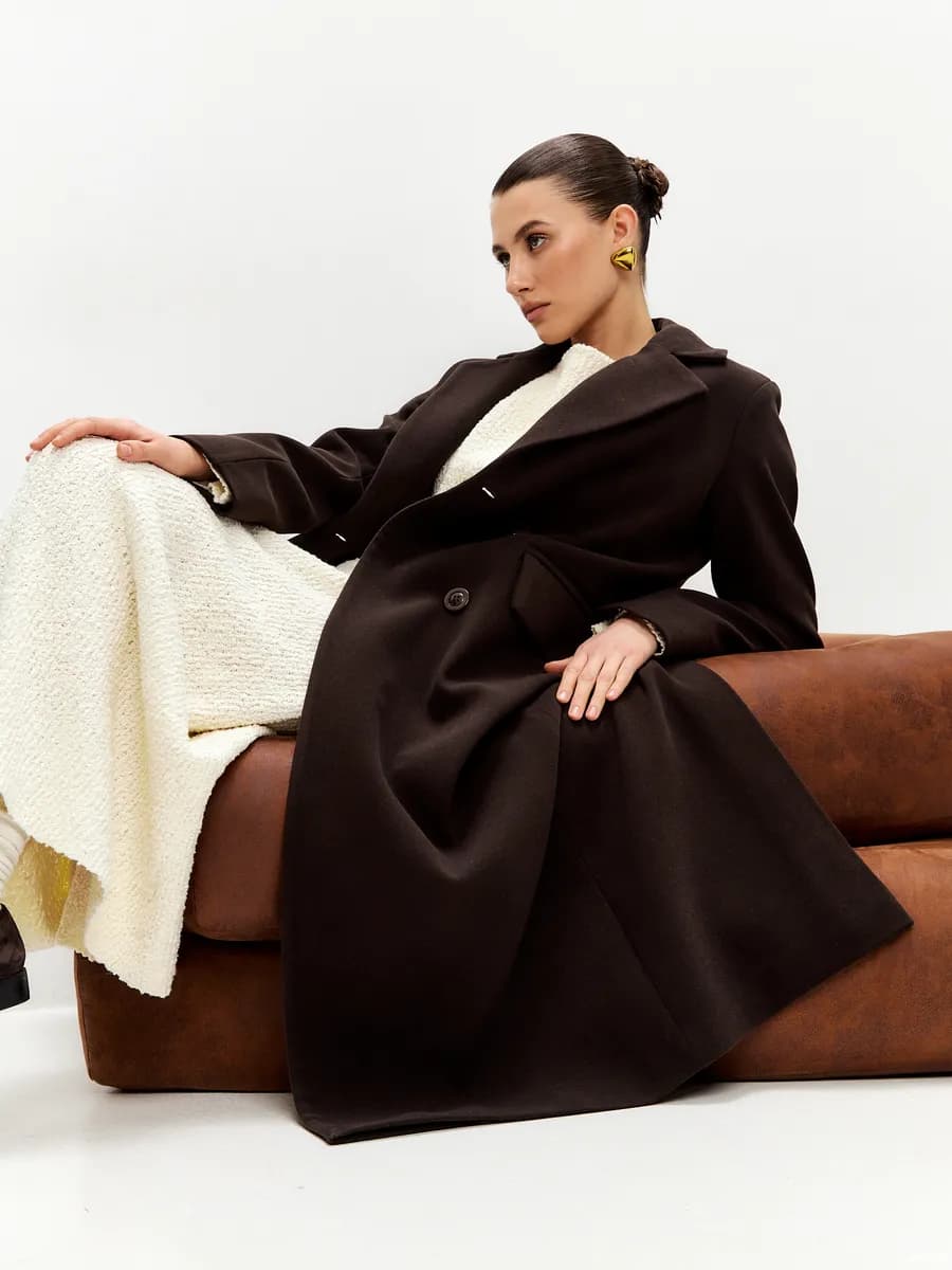 Длинное демисезонное Пальто веснаосень