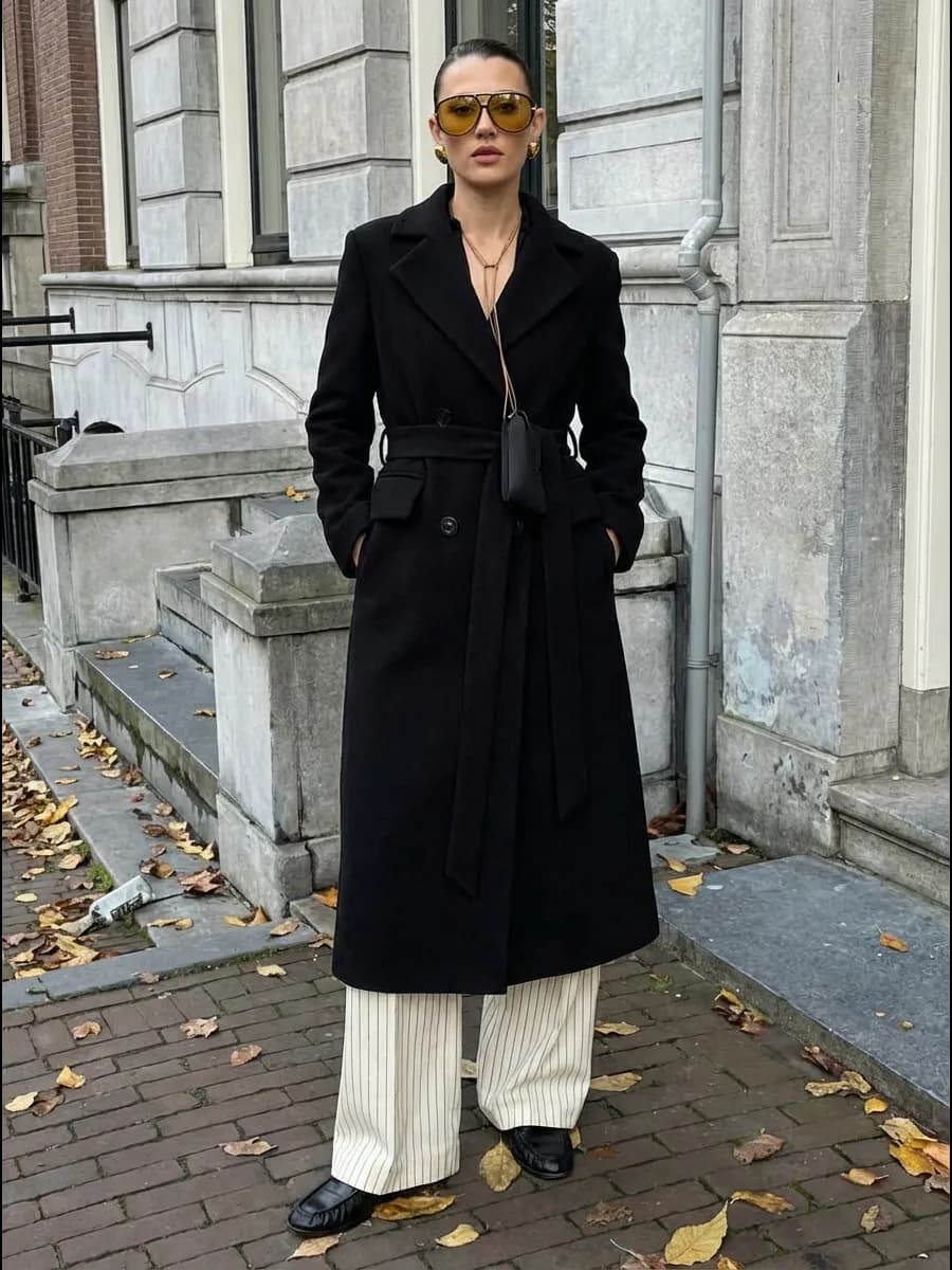 Длинное демисезонное Пальто веснаосень