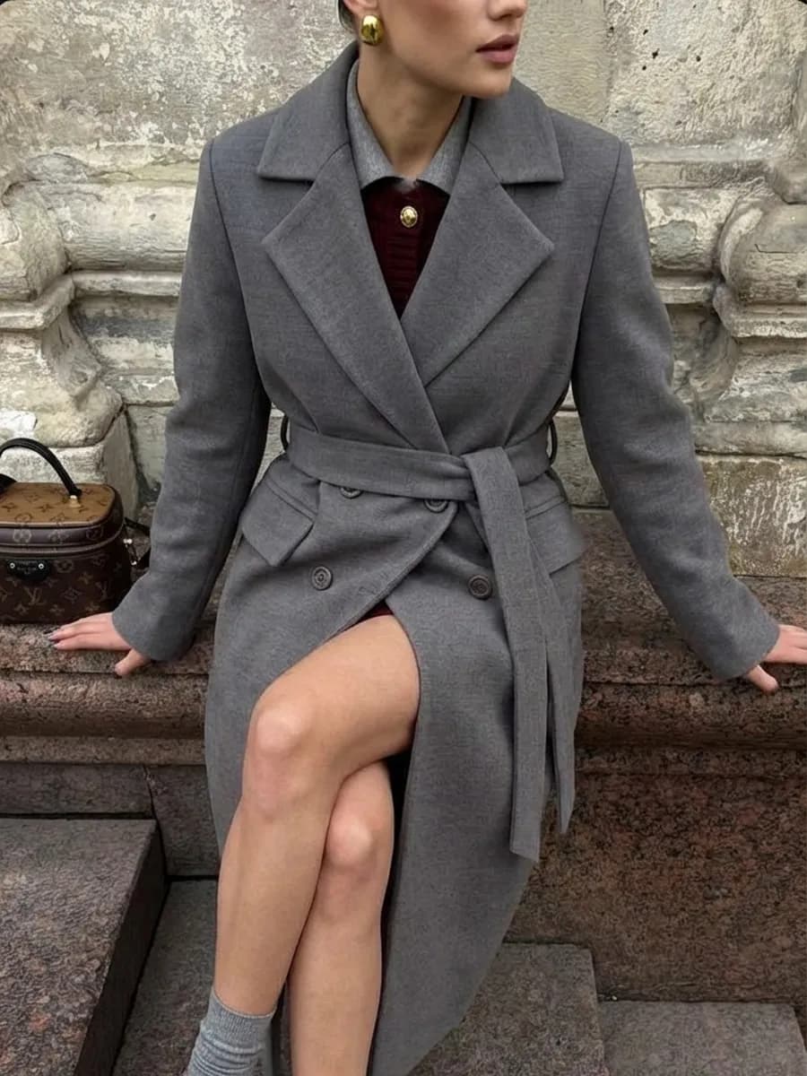 Длинное демисезонное Пальто веснаосень