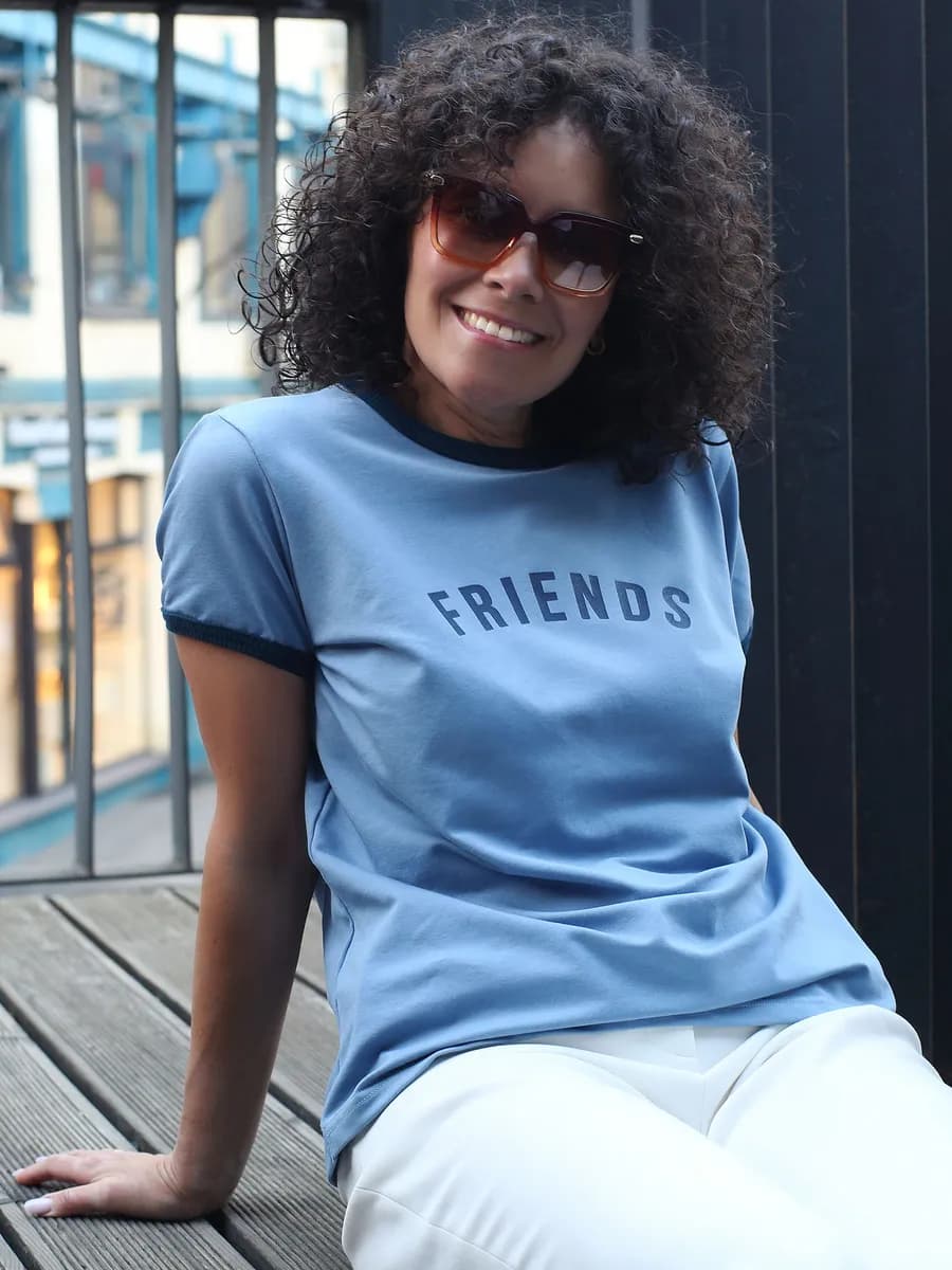 Футболка с принтом плотная базовая хлопок