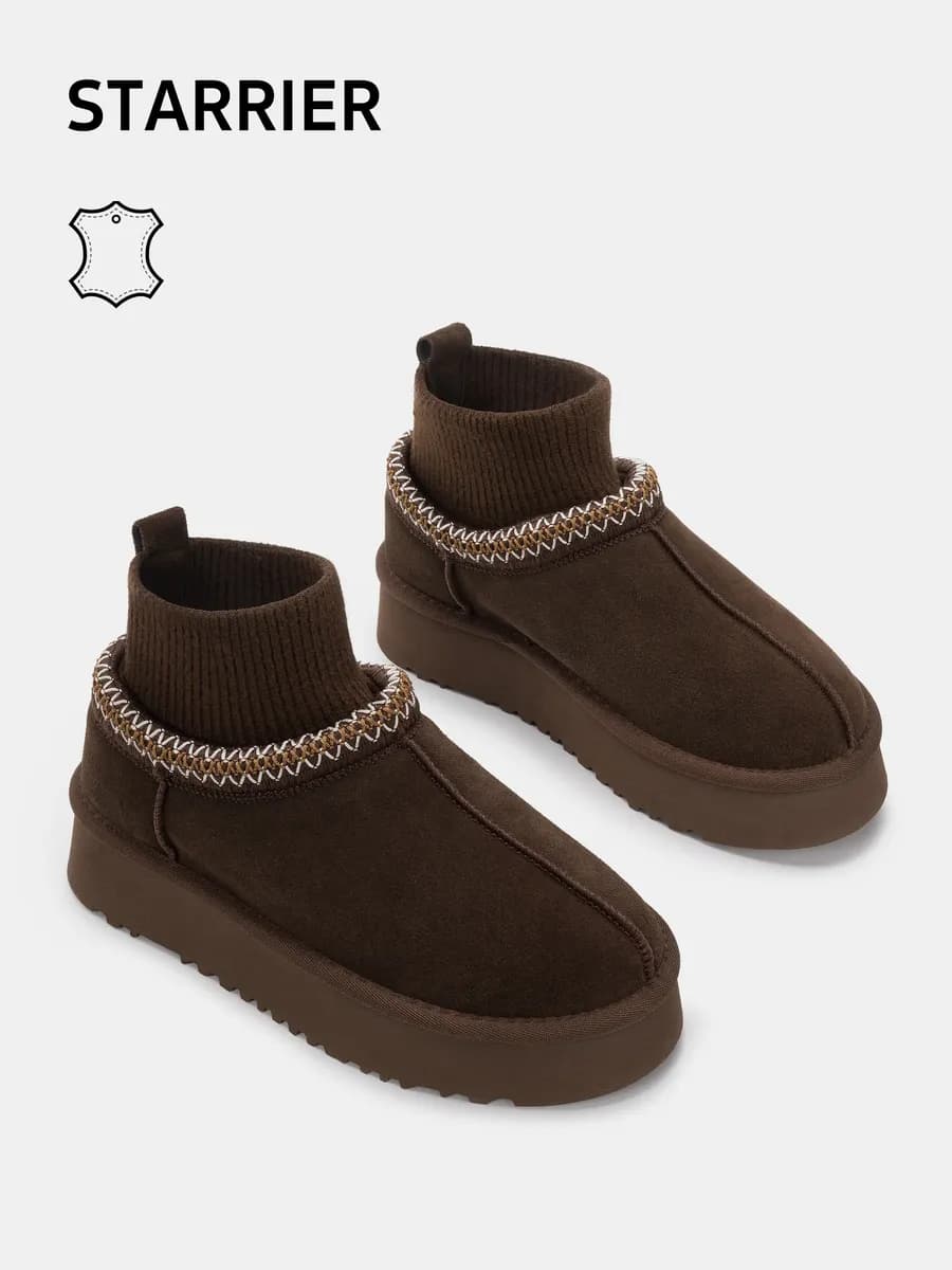 Угги зимние на платформе натуральная замша