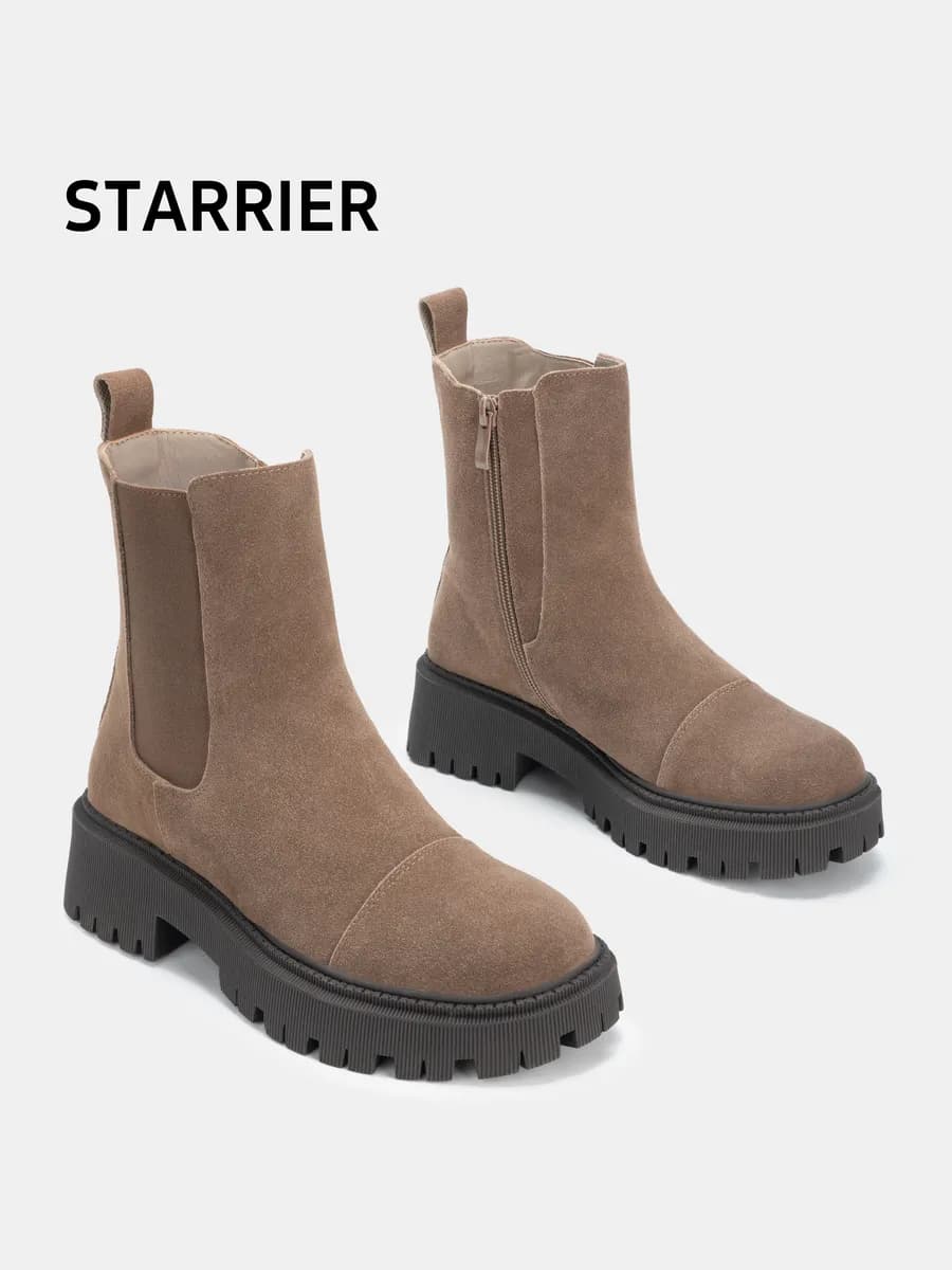 Ботинки зимние челси натуральная замша