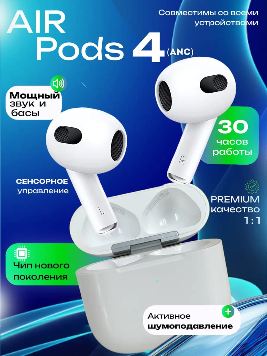 Airpods 4 ANC Luxury copy 1 1 Беспроводные наушники
