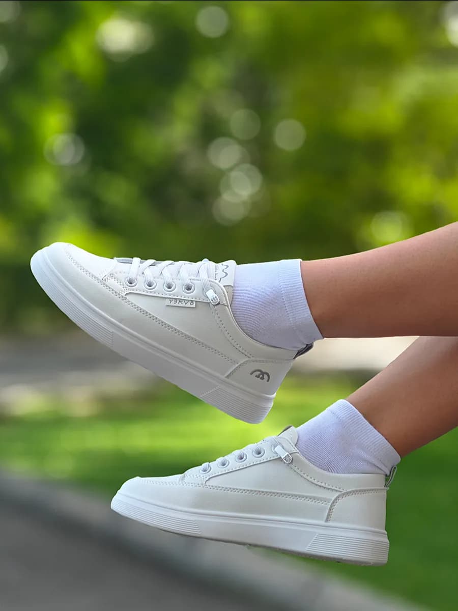 Кеды кроссовки белые кожаные натуральные