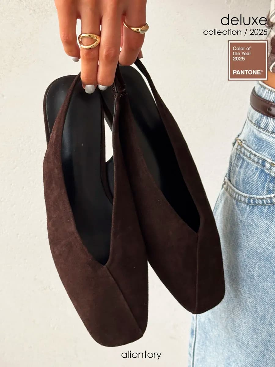 Балетки летние замшевые без пятки