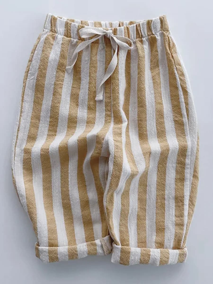 Брюки детские в полоску чинос на резинке летние