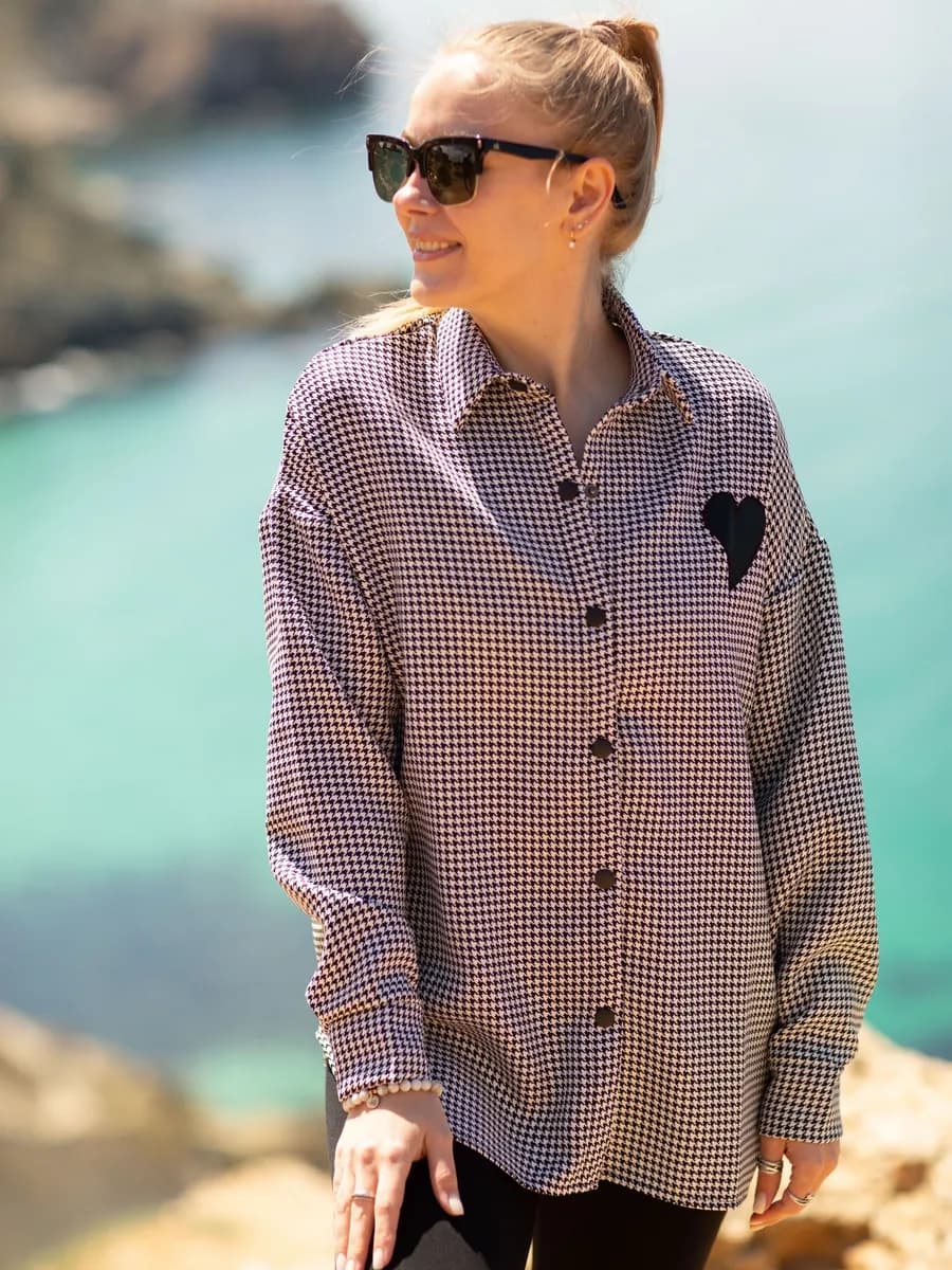 Рубашка оверсайз на осень