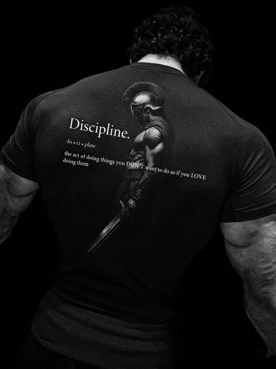 Спортивная футболка рашгард с принтом discipline