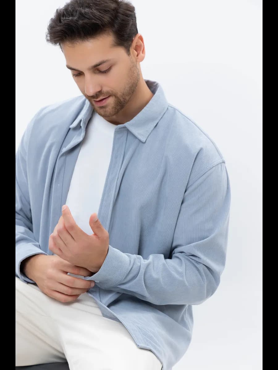 Рубашка с длинным рукавом вельветовая оверсайз