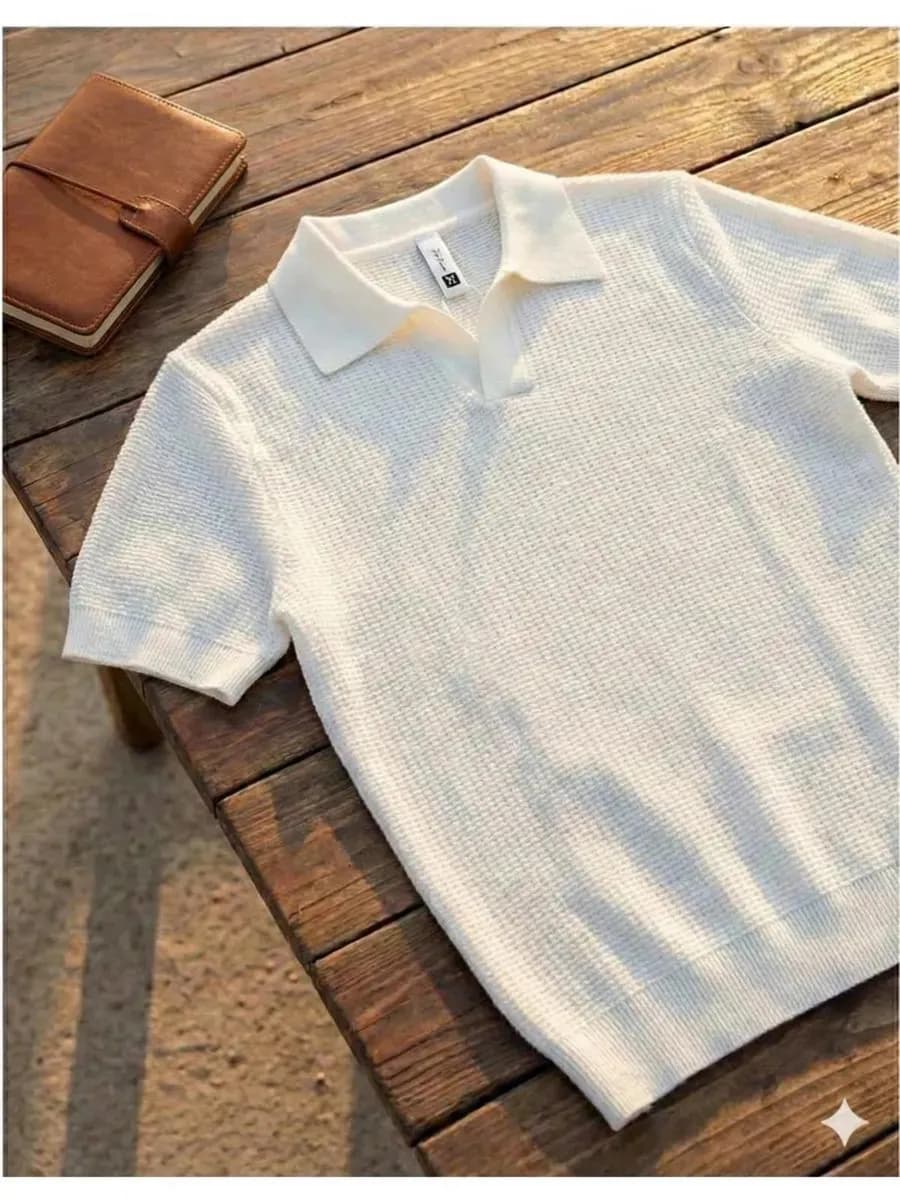 Футболка поло вязаная