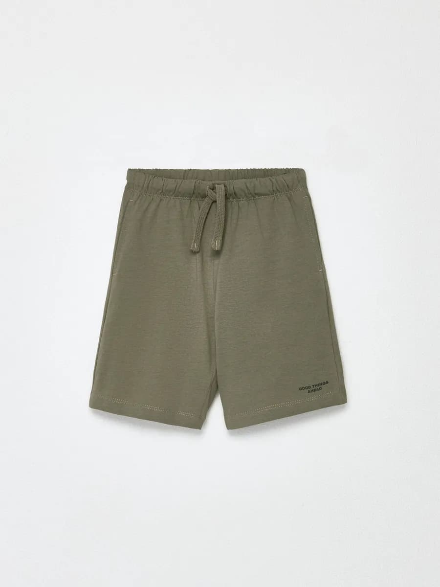 Шорты удлиненные трикотажные с принтом