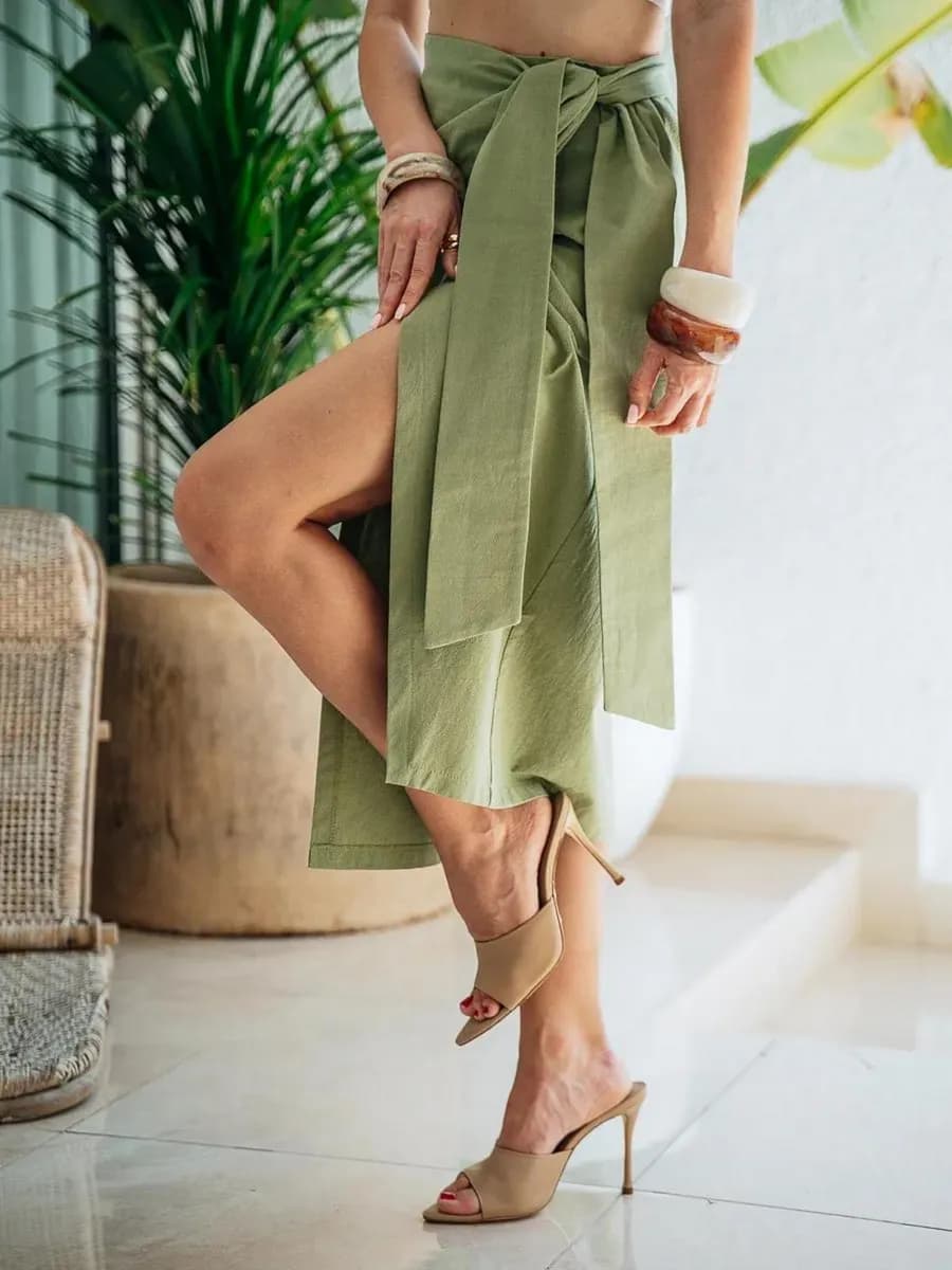 Летняя юбка килт на запах