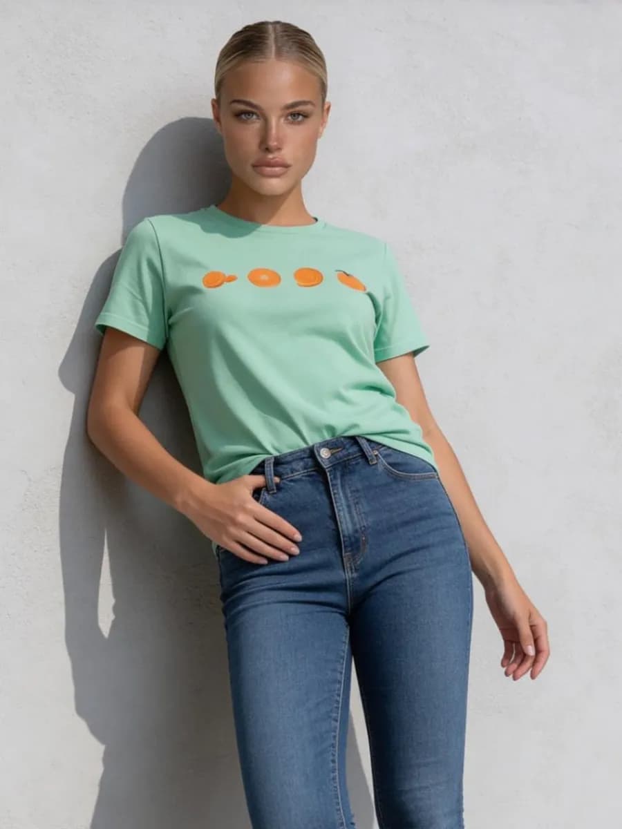 Футболка нарядная с принтом летняя - фото 1