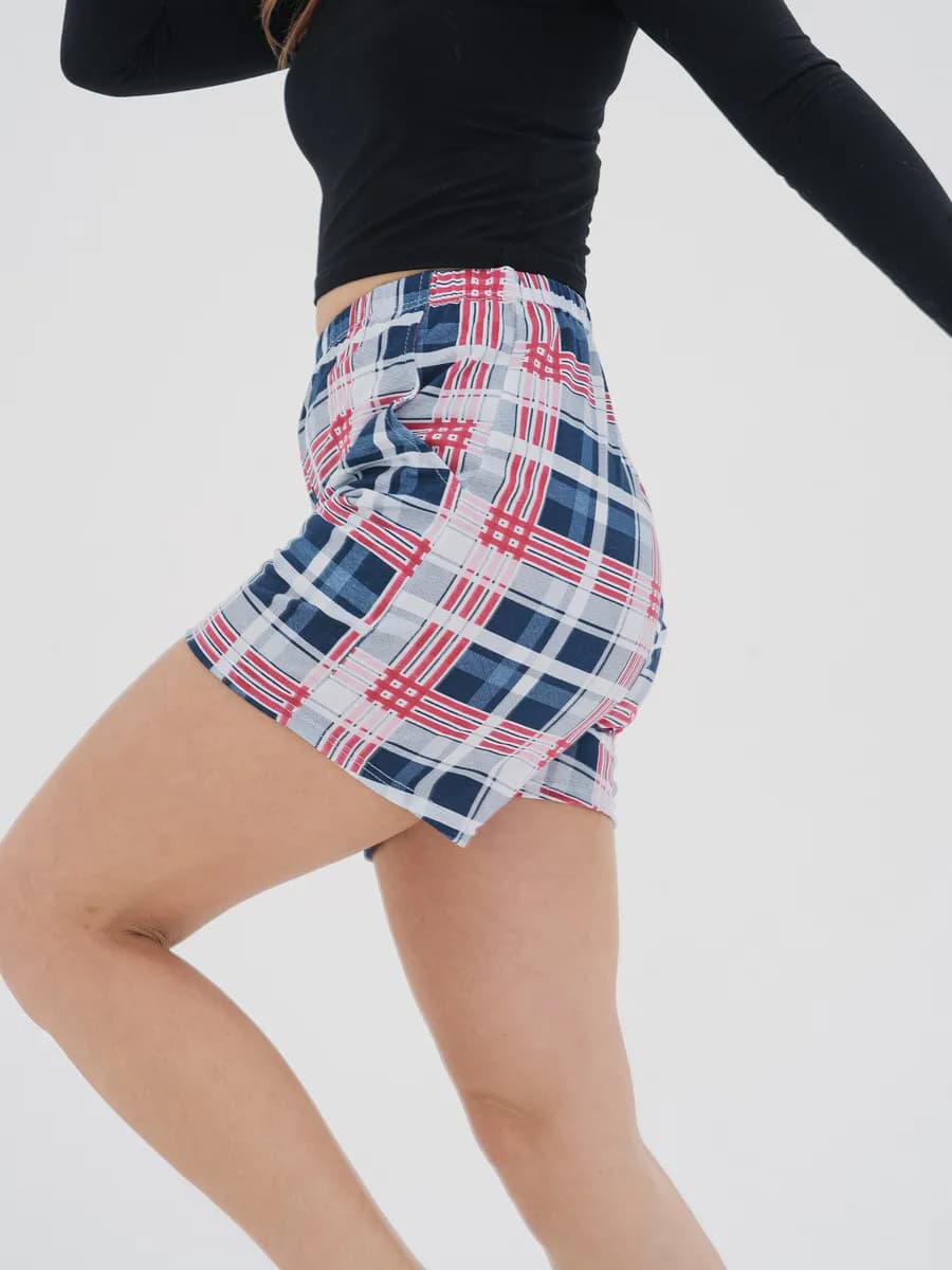 Шорты летние домашние свободные в клетку