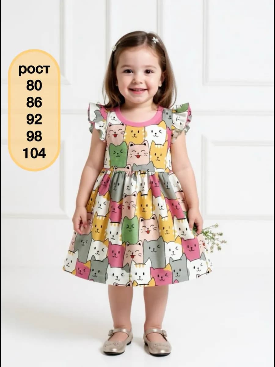 Платье трикотажное в садик