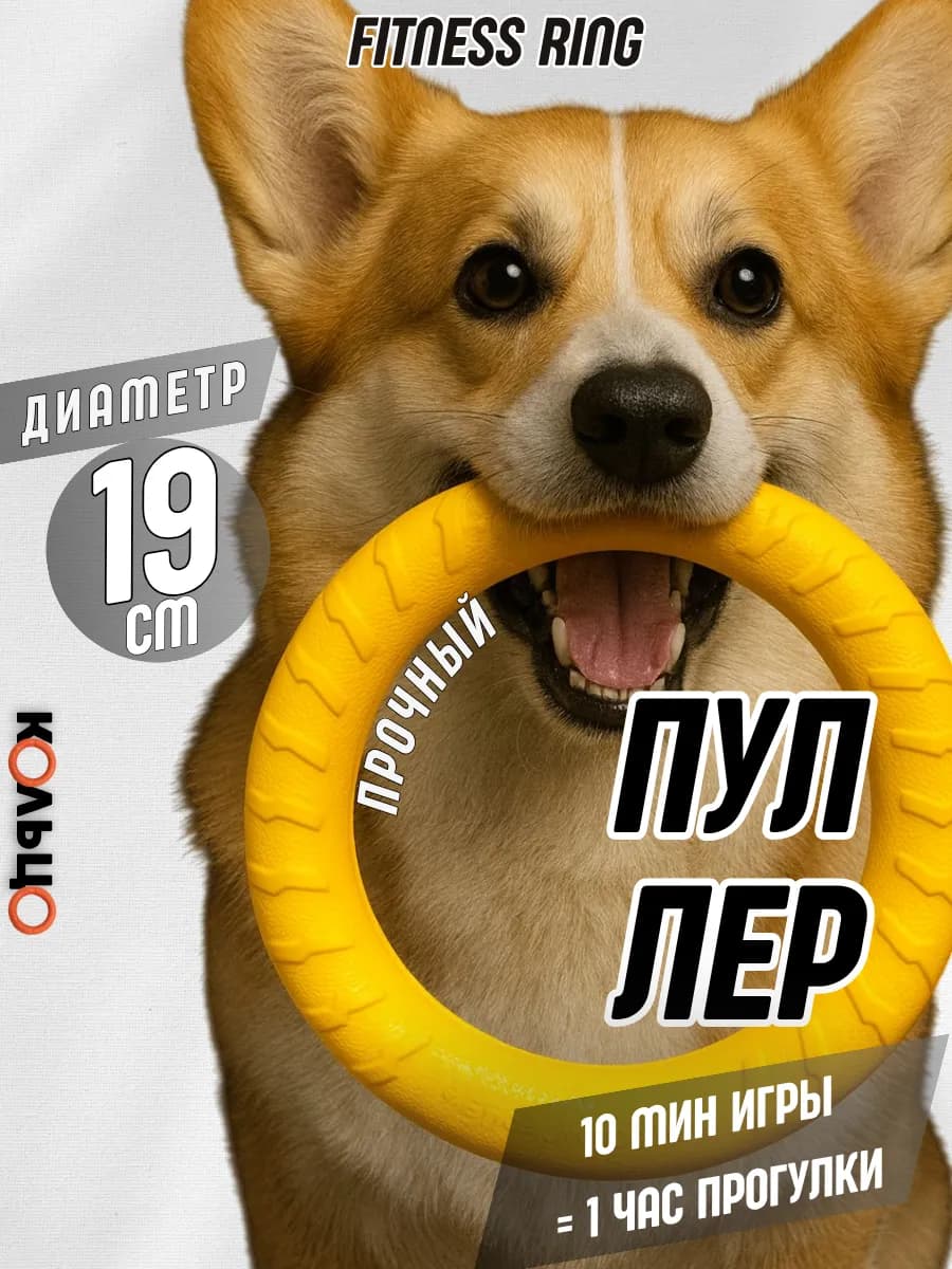 Игрушка для собак, пуллер - кольцо прочное 19 см