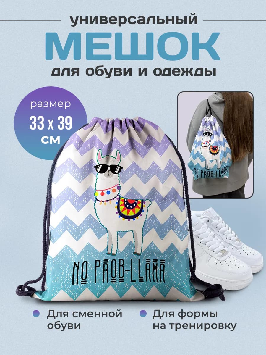 Мешок для сменной обуви школьный