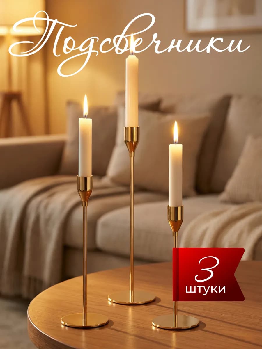 Металлический подсвечник для свечей набор