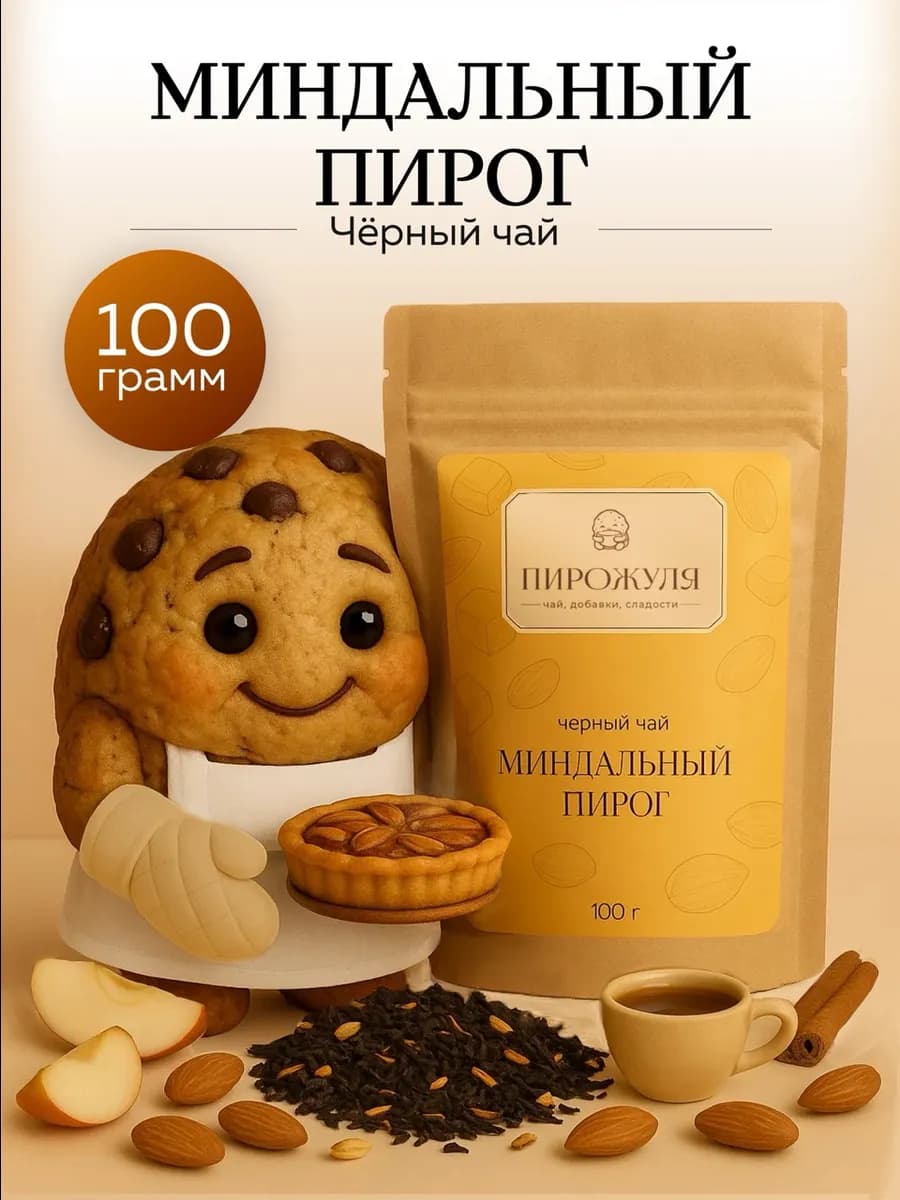 Чай черный листовой Миндальный пирог