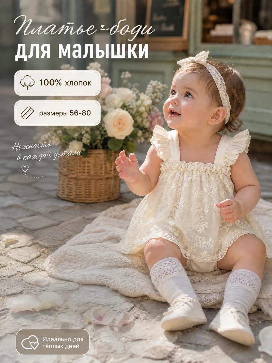 Платье боди для новорожденных