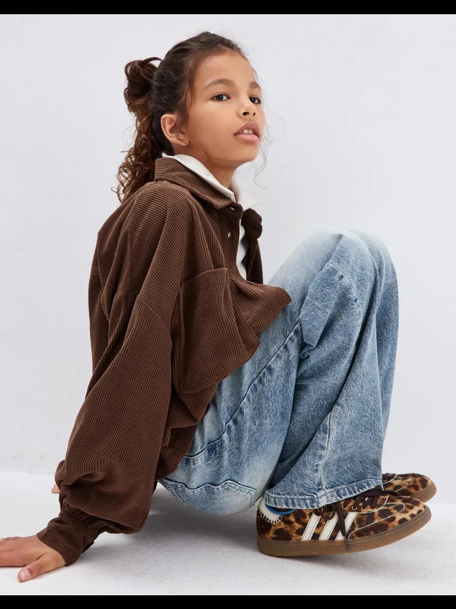 Джинсы удлинённые с высокой посадкой для подростка