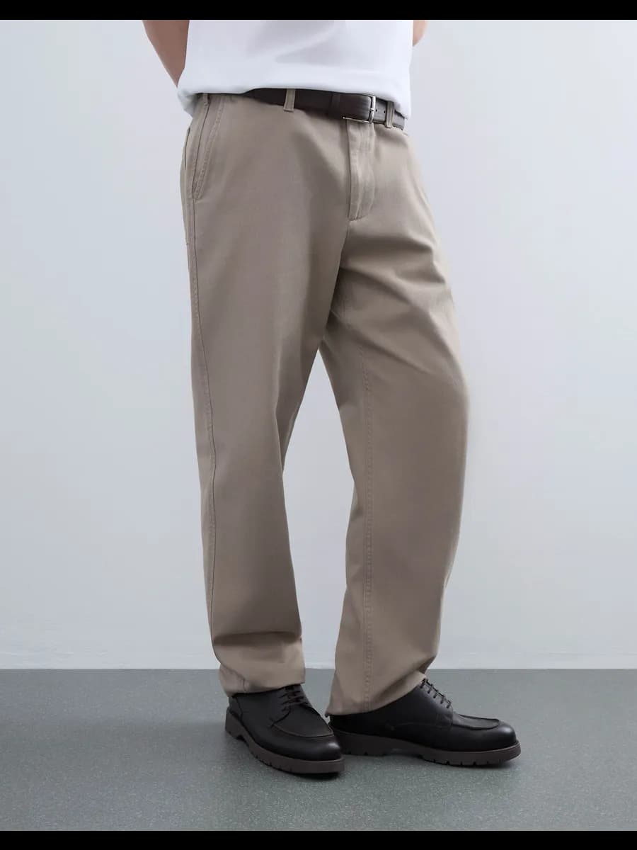 Бежевые джинсы Straight из твила