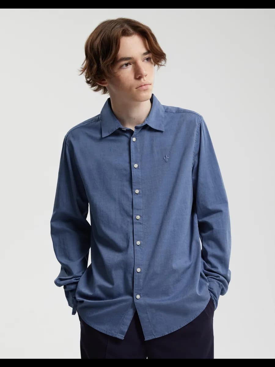 Тёмно-синяя школьная рубашка