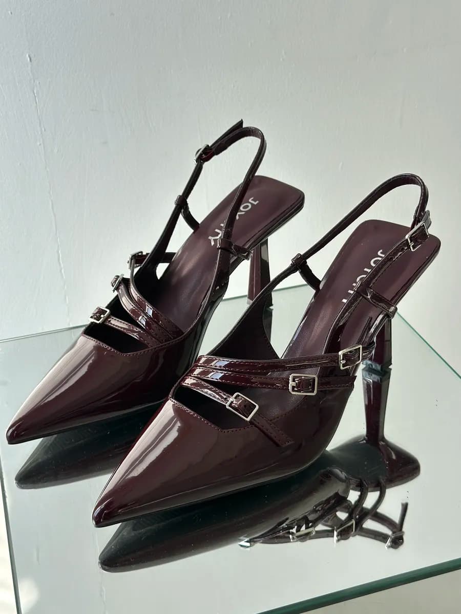 Туфли на каблуке слингбэки летние вечерние