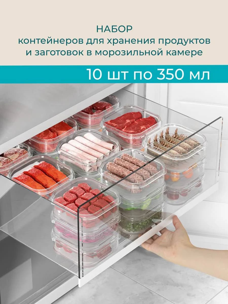 Набор контейнеров для хранения в морозильной камере 10 шт