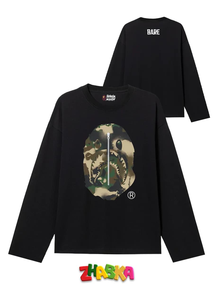 лонгслив с принтом оверсайз BAPE бейп sk8