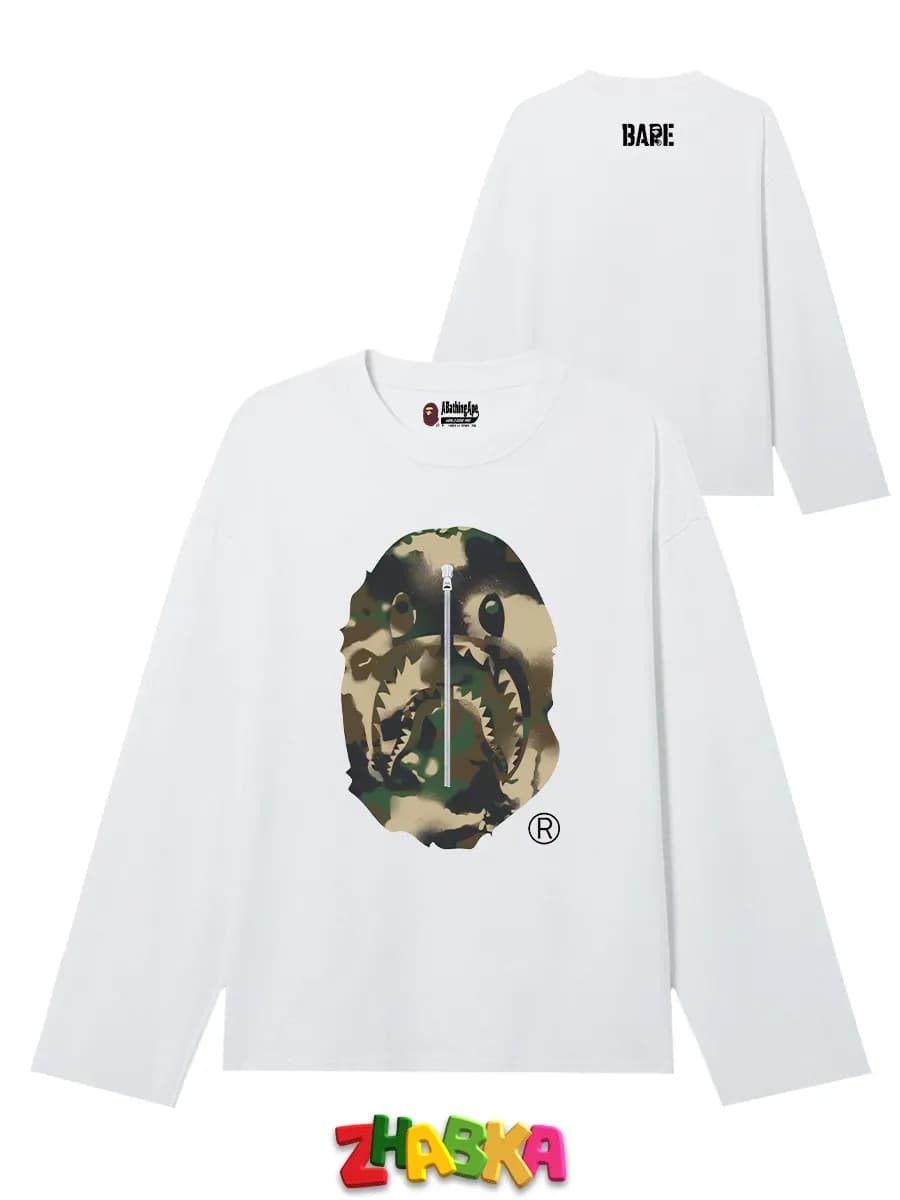 лонгслив с принтом оверсайз BAPE бейп sk8