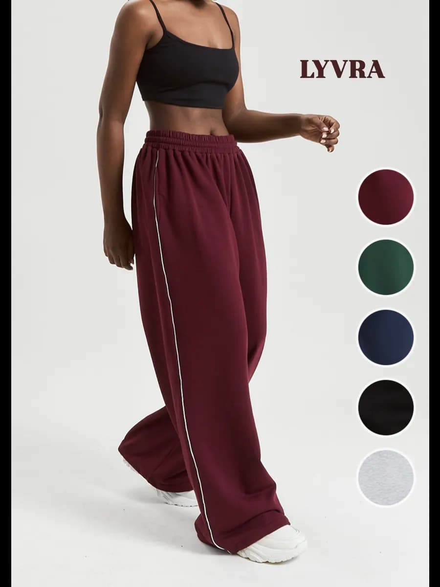 Брюки спортивные широкие оверсайз палаццо джоггеры - фото 1