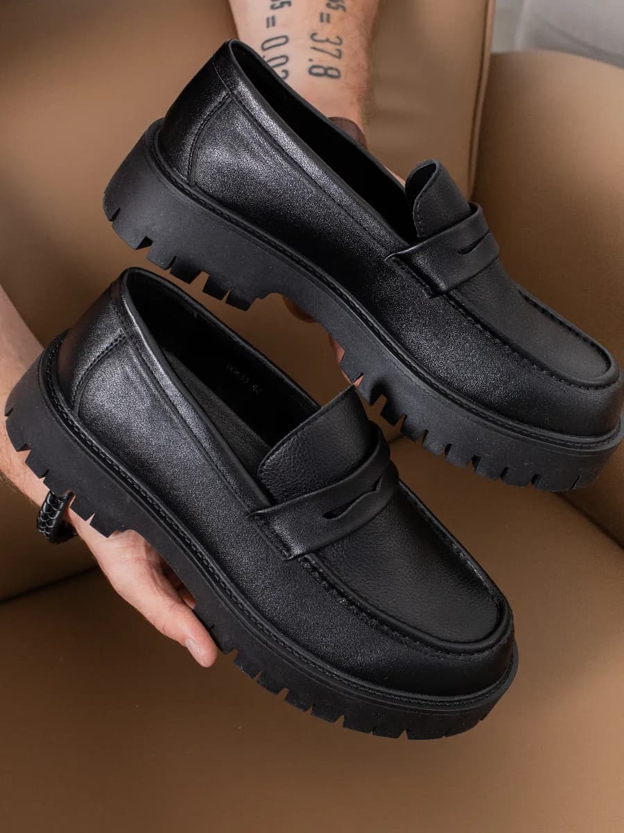 Туфли кожаные на платформе