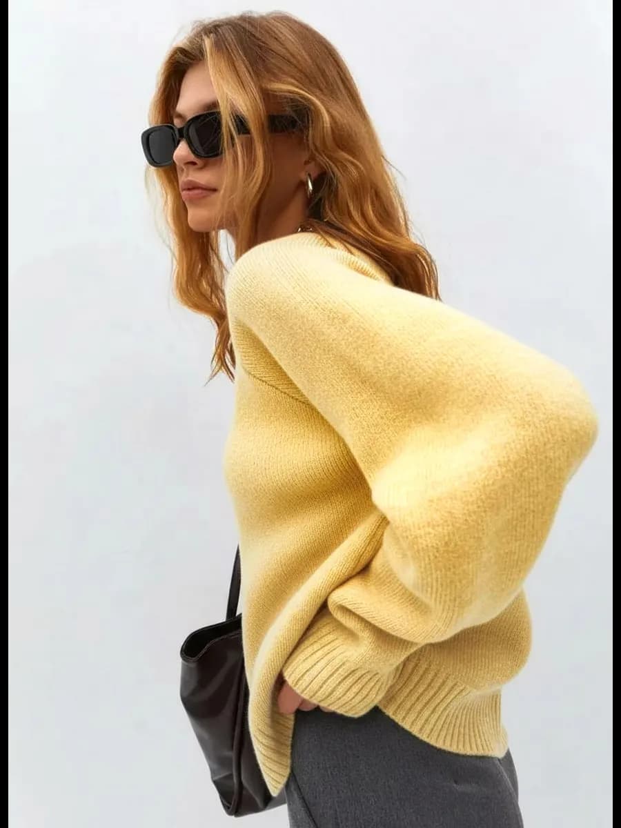 Свитер желтый вязаный оверсайз