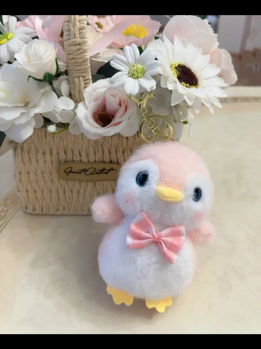 Мягкая плюшевая игрушка брелок пингвин