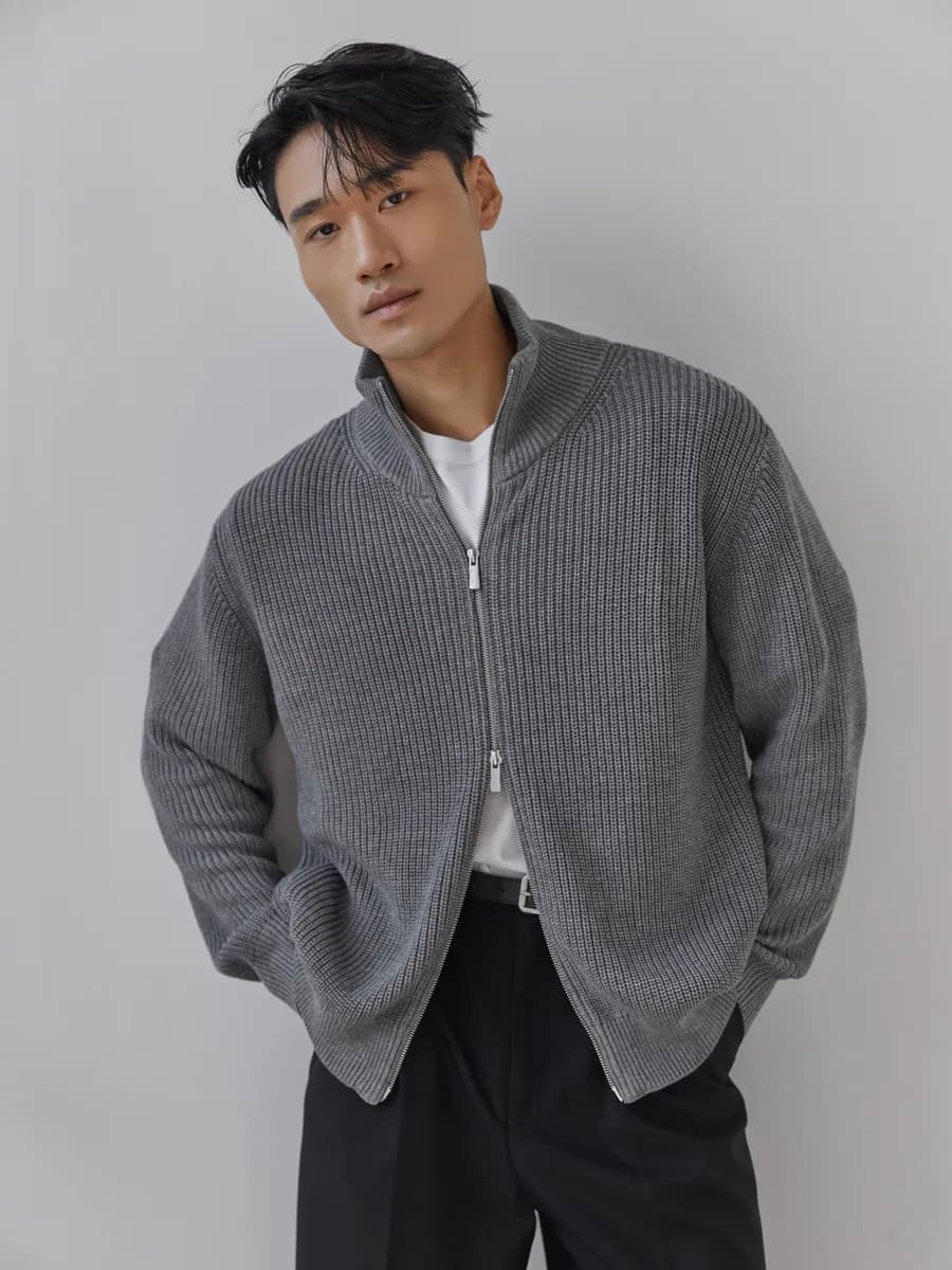 Вязаный кардиган на молнии