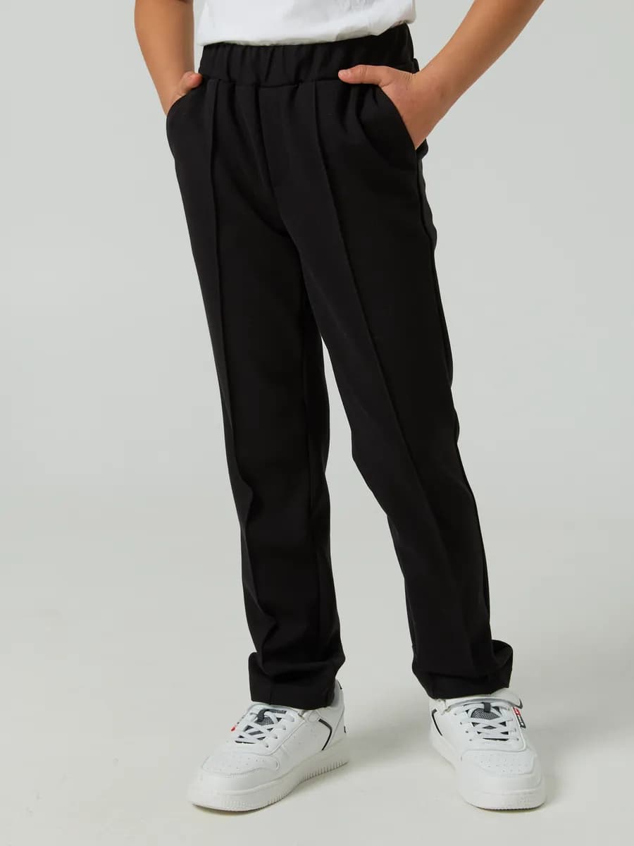 Школьные брюки чиносы трикотажные на резинке