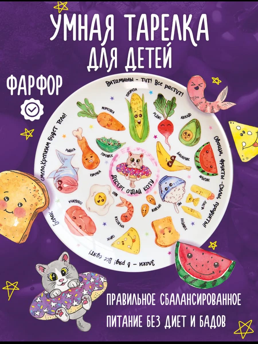 Тарелка для правильного питания детская - фото 1