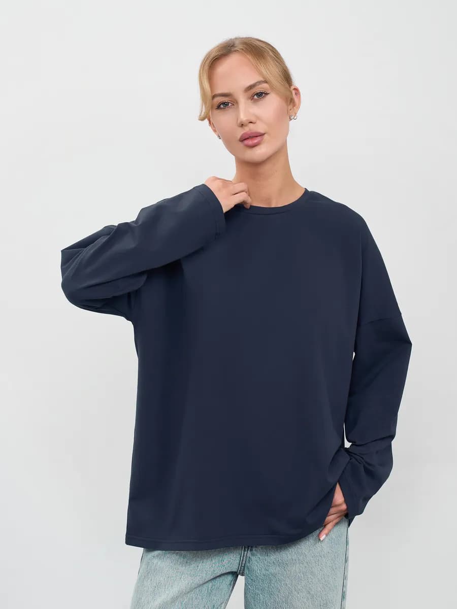 Лонгслив удлиненный оверсайз с длинным рукавом
