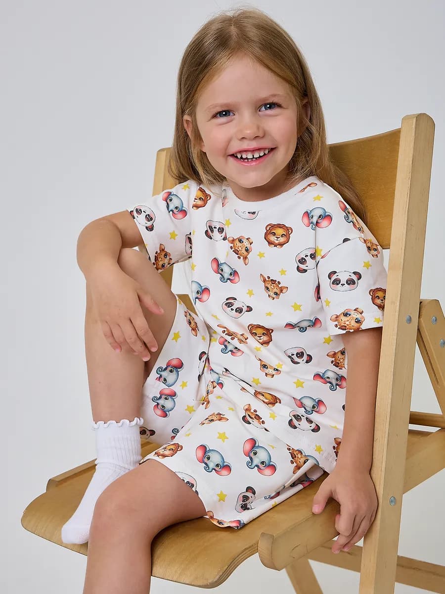 Детская пижама с шортами для дома и в садик