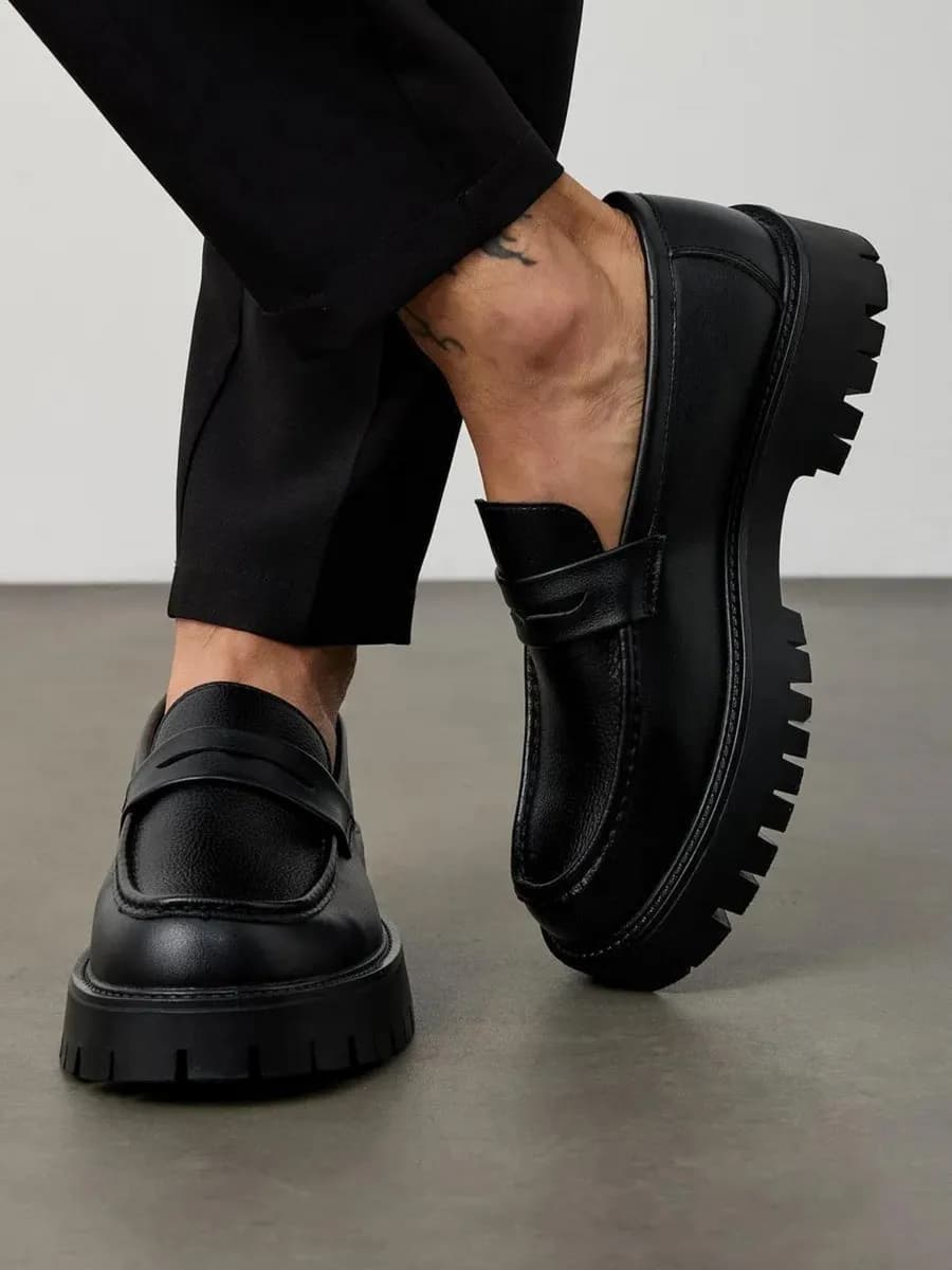 Лоферы мужские на высокой подошве