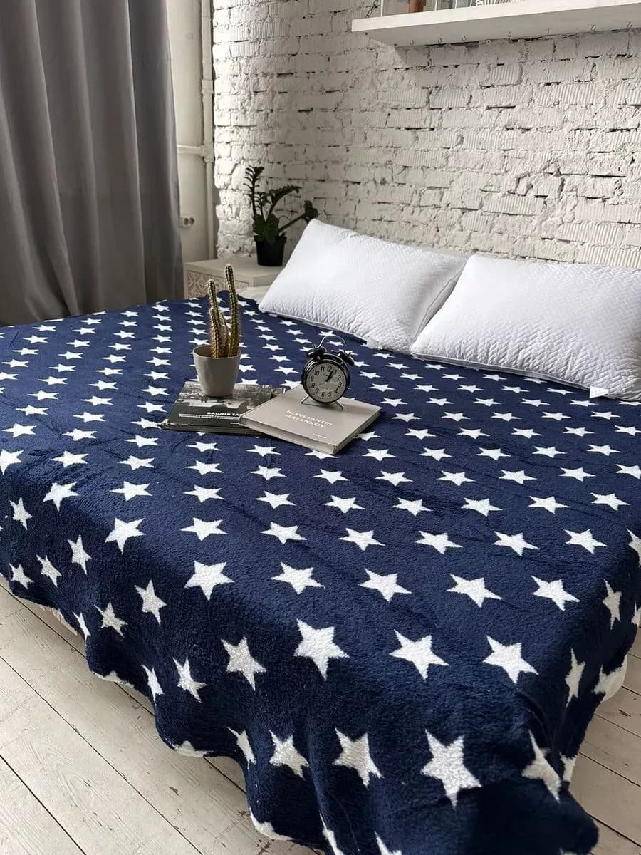 Плед флисовый 180х200 см, для пикника, на диван и кровать